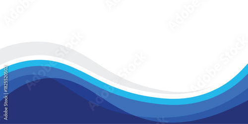 Abstract blue wavy business header with copy space banner for presentation banner background