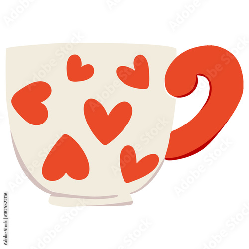cup of coffee full of heart design vector