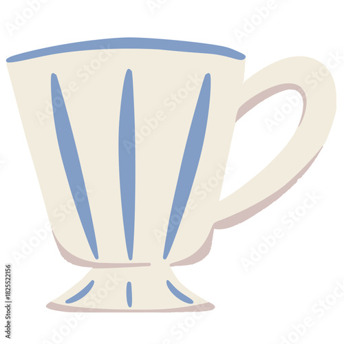 Vintage retro white ceramic tea and coffee cup