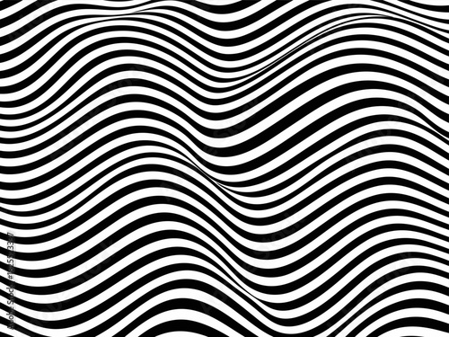 Wavy stripes optical art