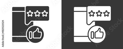 Positive Review Icon Set Vector Collection Isolated In Black And White