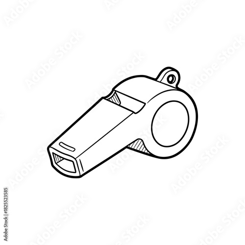 Referee whistle illustration conveys authority, control, and sport leadership for dynamic designs, announcements, and game-day projects