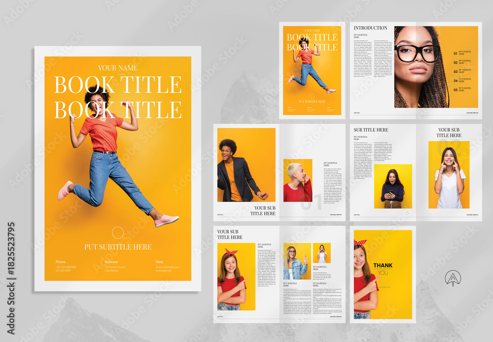 Yellow Color Magazine Template Stock Template | Adobe Stock