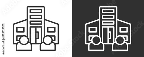 Enterprise Icon Set Vector Collection Isolated In Black And White