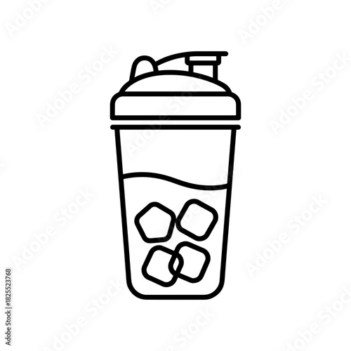 Refreshing protein shaker with ice cubes, perfect for fitness enthusiasts and healthy lifestyle promotions. Hydration and workout recovery never looked so good!