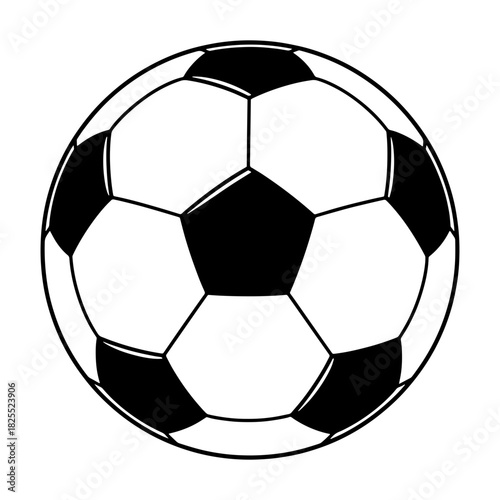 Classic soccer ball illustration for sports enthusiasts, representing teamwork, competition, and the spirit of the game. Perfect for sports-themed projects