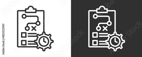 Planning Icon Set Vector Collection Isolated In Black And White