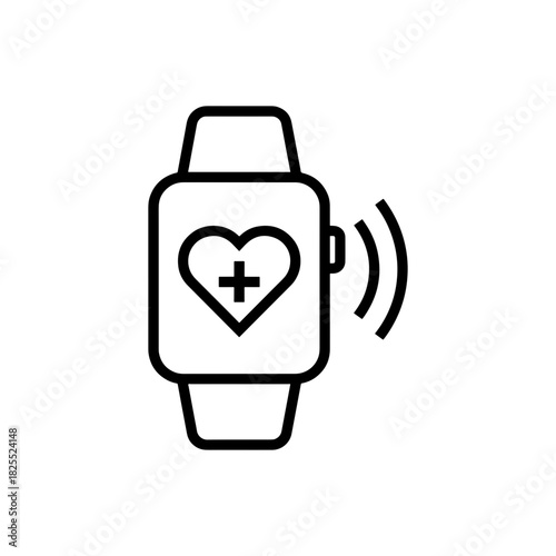 Modern smartwatch monitoring heart rate and health data, offering peace of mind for a healthy lifestyle, a helpful digital health application