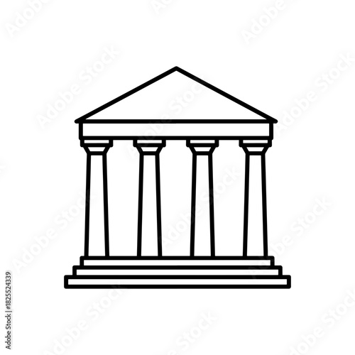 Classic Greek Temple Icon: Simple, Elegant Design for History, Education, or Architectural Projects - Timeless Symbol of Knowledge and Culture