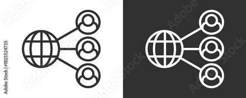 Networking Icon Set Vector Collection Isolated In Black And White