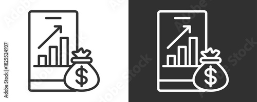 Profit Icon Set Vector Collection Isolated In Black And White