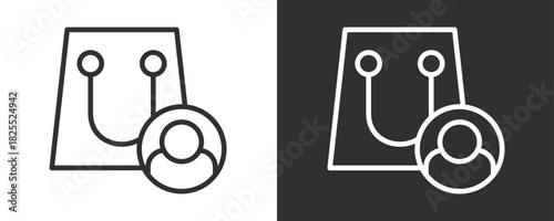 Customer Icon Set Vector Collection Isolated In Black And White
