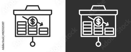 Decrease Icon Set Vector Collection Isolated In Black And White