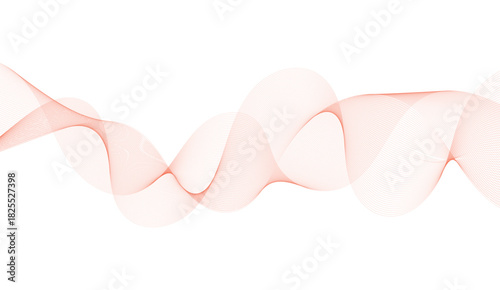 Abstract wave element for design. Digital frequency track equalizer. Stylized pink line art background. 