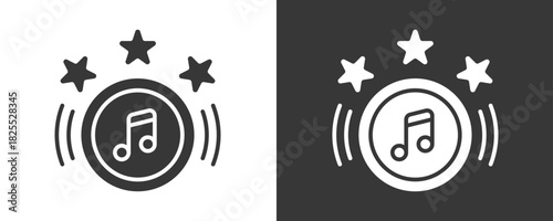 Music Icon Set Vector Collection Isolated In Black And White
