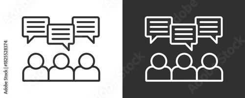 Conversation Icon Set Vector Collection Isolated In Black And White