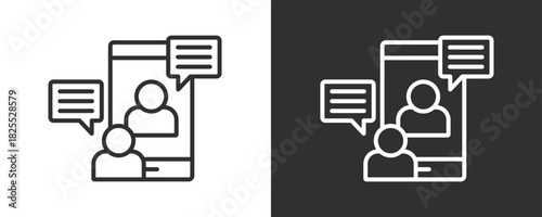 Video Conference Icon Set Vector Collection Isolated In Black And White