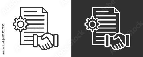 Contract Icon Set Vector Collection Isolated In Black And White