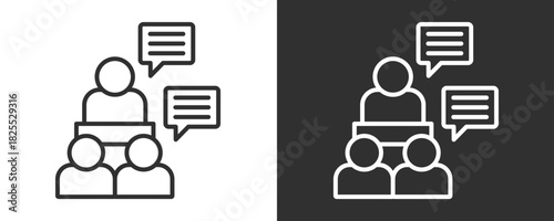 Interview Icon Set Vector Collection Isolated In Black And White