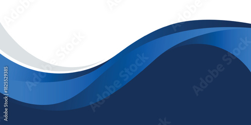 Abstract modern blue wavy header business banner horizontal background