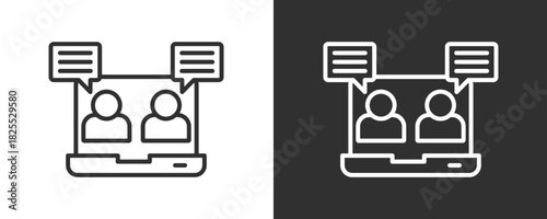 Webinar Icon Set Vector Collection Isolated In Black And White
