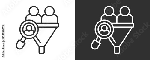 Selection Process Icon Set Vector Collection Isolated In Black And White