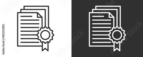 Document Icon Set Vector Collection Isolated In Black And White