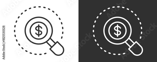 Magnifying Glass Icon Set Vector Collection Isolated In Black And White