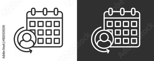 Calendar Icon Set Vector Collection Isolated In Black And White
