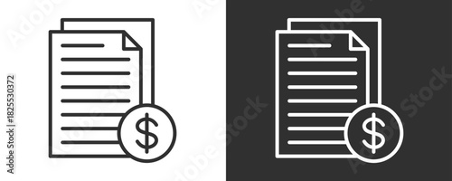 Document Icon Set Vector Collection Isolated In Black And White