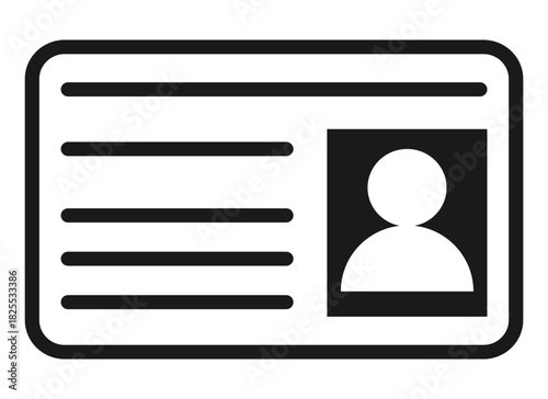 身分証のアイコン 黒