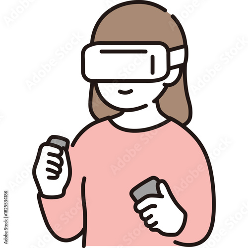 Woman Wearing A Vr Head