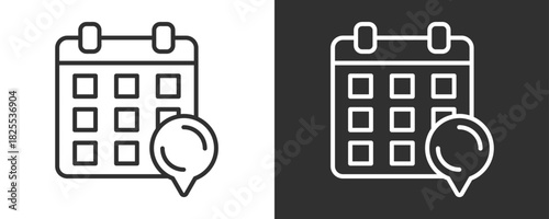 Calendar Icon Set Vector Collection Isolated In Black And White