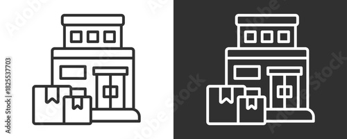 Shop Icon Set Vector Collection Isolated In Black And White