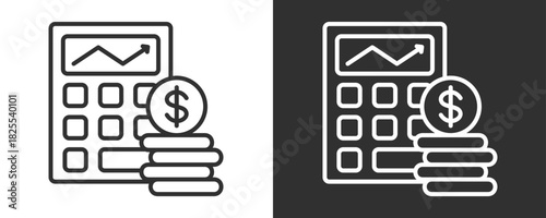 Financial Profit Icon Set Vector Collection Isolated In Black And White