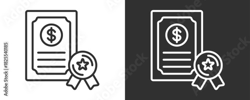 Certificate Icon Set Vector Collection Isolated In Black And White