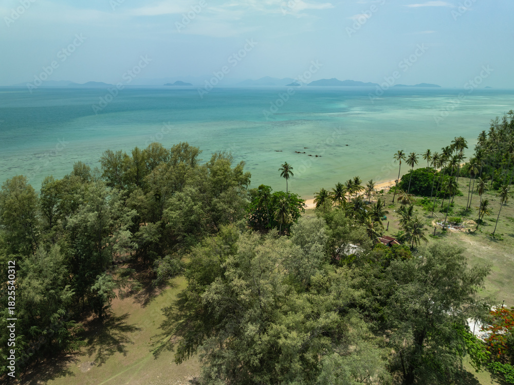 Obraz premium Ko Kradat is a small private island adjacent to Ko Mak in the Gulf of Thailand. It is best known for its free-roaming deer population.