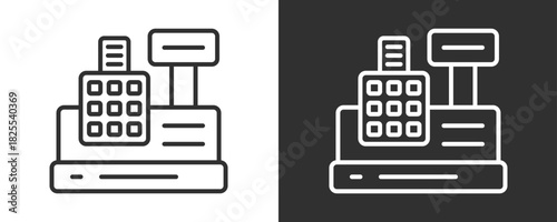 Cash Register Icon Set Vector Collection Isolated In Black And White