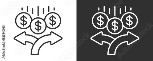 Stock Split Icon Set Vector Collection Isolated In Black And White