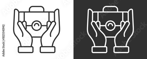 Portfolio Icon Set Vector Collection Isolated In Black And White
