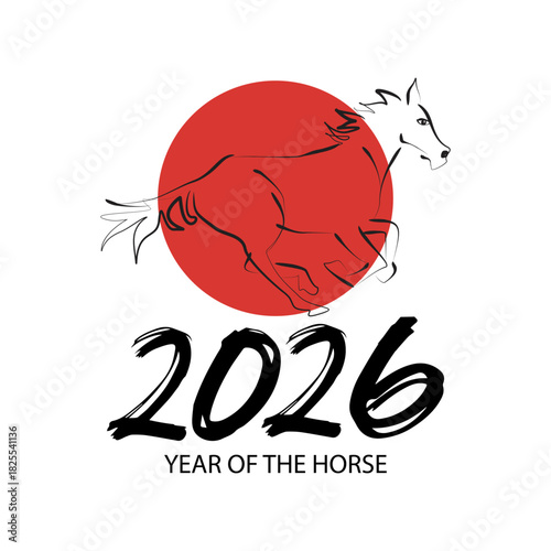 Year of the Horse 2026 Lunar New Year Zodiac Symbol