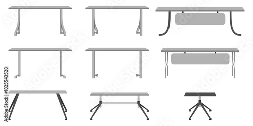 Modern table desk set for office and home with different design in various poses furniture for home and office interior design