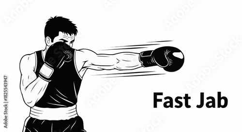 Boxer Delivering a Fast Jab with Power and Precision.