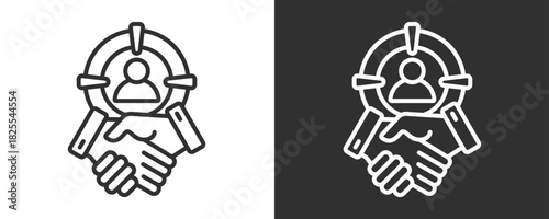 Target Market Icon Set Vector Collection Isolated In Black And White