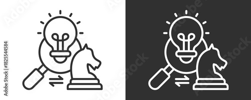 Differentiation Icon Set Vector Collection Isolated In Black And White