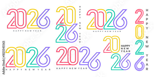 big set 2026 happy new year template