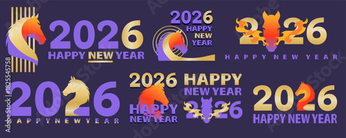 big set 2026 happy new year template