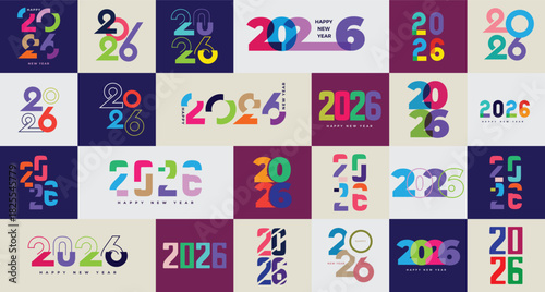 big set 2026 happy new year template