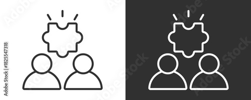 Collaborative Icon Set Vector Collection Isolated In Black And White