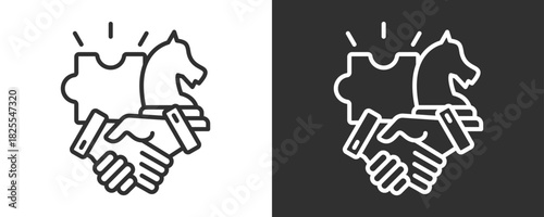 Strategic Alliance Icon Set Vector Collection Isolated In Black And White
